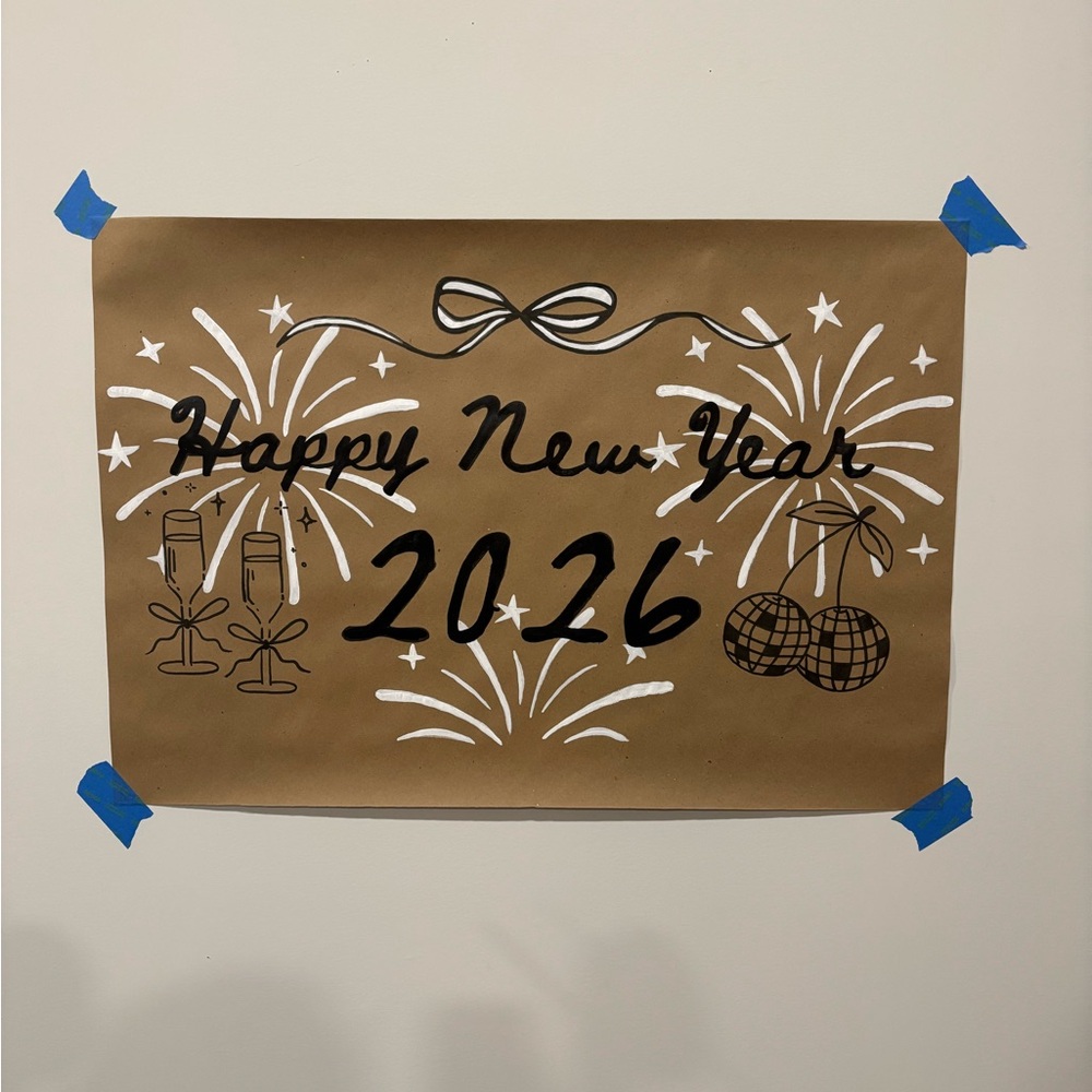 Hand painted New Year Party Banner!